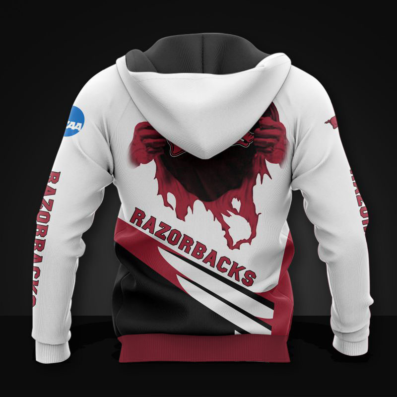 Arkansas Razorbacks All Over Print Zip Hoodie Long Sleeve Gift For Fan