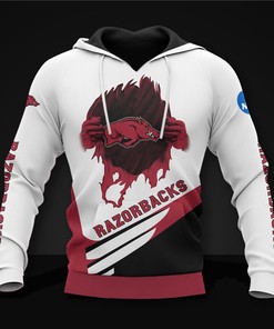 Arkansas Razorbacks All Over Print Zip Hoodie Long Sleeve Gift For Fan