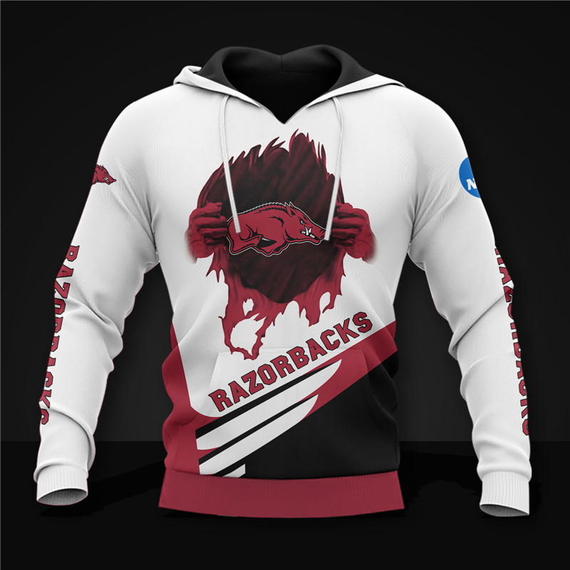 Arkansas Razorbacks All Over Print Zip Hoodie Long Sleeve Gift For Fan