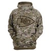 Army Graphic All Over Print Kansas City Chiefs 3D Zip Hoodie Pullover