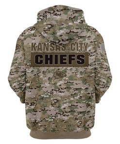 Army Graphic All Over Print Kansas City Chiefs 3D Zip Hoodie Pullover