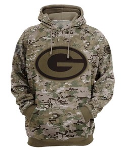 Army Graphic Green Bay Packers Hoodie With All Over Print And Zip Pullover