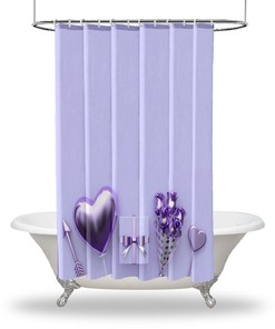 Arrow Ball Heart Shape Printed Showers Curtain For Valentine'S Day