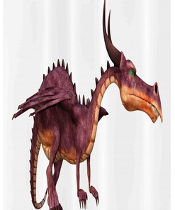 Art Creature Dragon Shower Curtain Stall