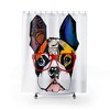 Art Deco Inspired Boston Terrier Print Shower Curtain For A Retro And Trendy Bathroom