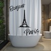 Art Deco Paris Shower Curtain with Eiffel Tower, Perfect for Housewarming Gift and Modern Bath Set 