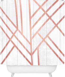 Art Deco Rose Gold Shower Curtain By Elisabeth Fredriksson For Chic Bathrooms