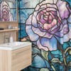 Art Deco Stylized Rose Shower Curtain - York State Flower Stained Glass Elegance