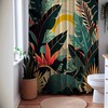Art Deco Tropical Print Shower Curtain For A Chic Bathroom Housewarming Gift