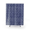 Art Nouveau William Morris Blue Boho Shower Curtain With White And Cobalt Blue Print