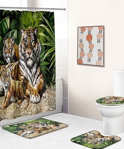 Art Toucan Palm Leaf Animal Shower Curtain - Tropic Vibes