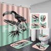 Art Toucan Palm Leaf Pineapple Shower Curtain - Exotic Fruit Bathroom Decor