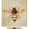 Art Vintage Honey Bee Fabric Shower Curtain With Absorbent Mat - Modern Farmhouse Bathroom Decor