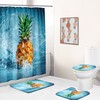 Art Water Fruit Pineapple Print Shower Curtain - Refreshing Tropical Design