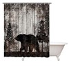 Artbones Bear Cabin Rustic Shower Curtain Decoration - A Cozy And Warm Addition To Your Bathroom