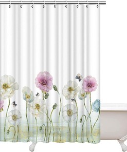 Artbones Elegant Poppy Flower Shower Curtain - Springtime Beauty In Your Bathroom