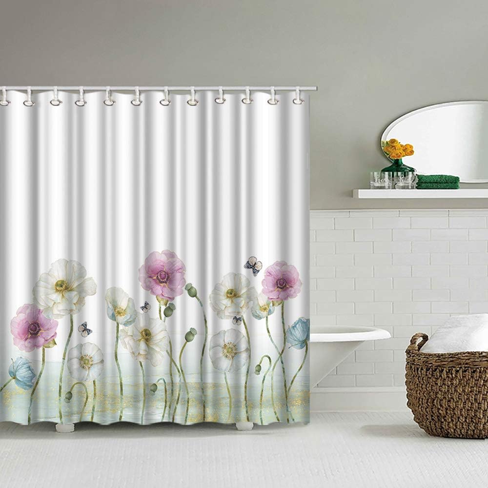 Artbones Elegant Poppy Flower Shower Curtain - Springtime Beauty In Your Bathroom - Image 3
