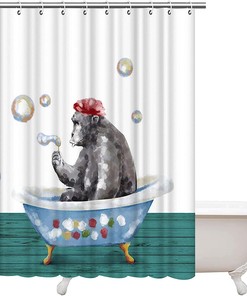 Artbones Gorilla Animal Shower Curtain - Jungle King Design