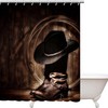 Artbones Western Cowboy Hat Boots Shower Curtain - Vintage Wild West Vibes