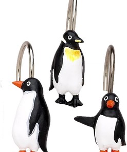 Artic Penguins Resin Shower Curtain, Chf-Php-Art Park Avenue Delux Collection Bathroom Decor