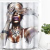 Artinme African American Women Shower Curtain - Black Art Bathroom Decor