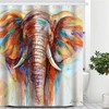 Artinme Watercolor Elephant Shower Curtain - Animal Art Bathroom Decor