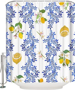 Artistic And Modern White Flowers Shower Curtain For Chic Bathrooms