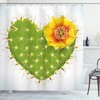 Artistic And Vibrant Thorny Opuntia Heart Print Shower Curtain For Your Bathroom