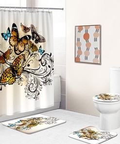 Artistic Bathroom Decor: Beautiful Butterfly Shower Curtain