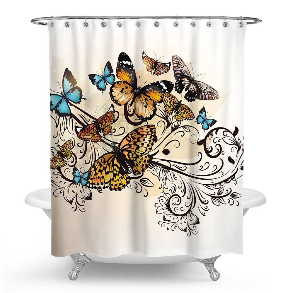 Artistic Bathroom Decor: Beautiful Butterfly Shower Curtain - Image 2
