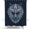 Artistic Black and Gray Wolf Fabric Shower Curtain for Bathroom 