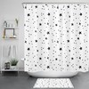Artistic Black and White Star Shower Curtain for Modern Bathroom
