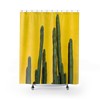 Artistic Boho Chic Cactus Shower Curtain With Waterproof Fabric For Modern Bathroom Decor