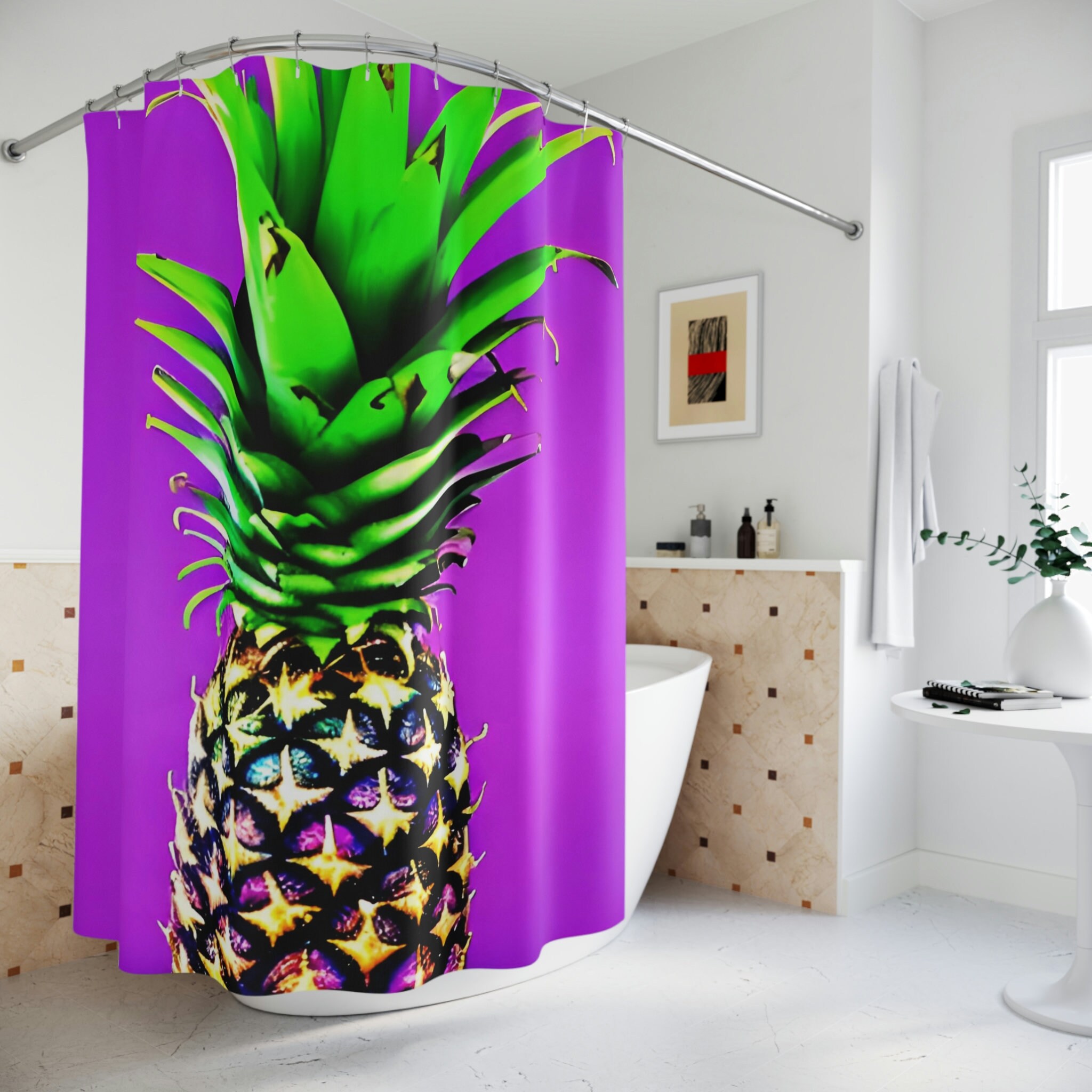 Artistic Botanical Fruit Pineapple Shower Curtain