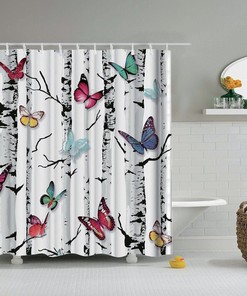 Artistic Butterfly Shower Curtain - Nature Lovers Design With Cute And Modern Decor To Enhance Your Modern Bathroom