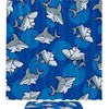 Artistic Cartoon Shark Pattern Blue Background Washable Shower Curtain For Bathroom Decor