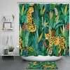 Artistic Cartoon Wild Animal Leopard Shower Curtain For Nature Inspired Bathroom Decor