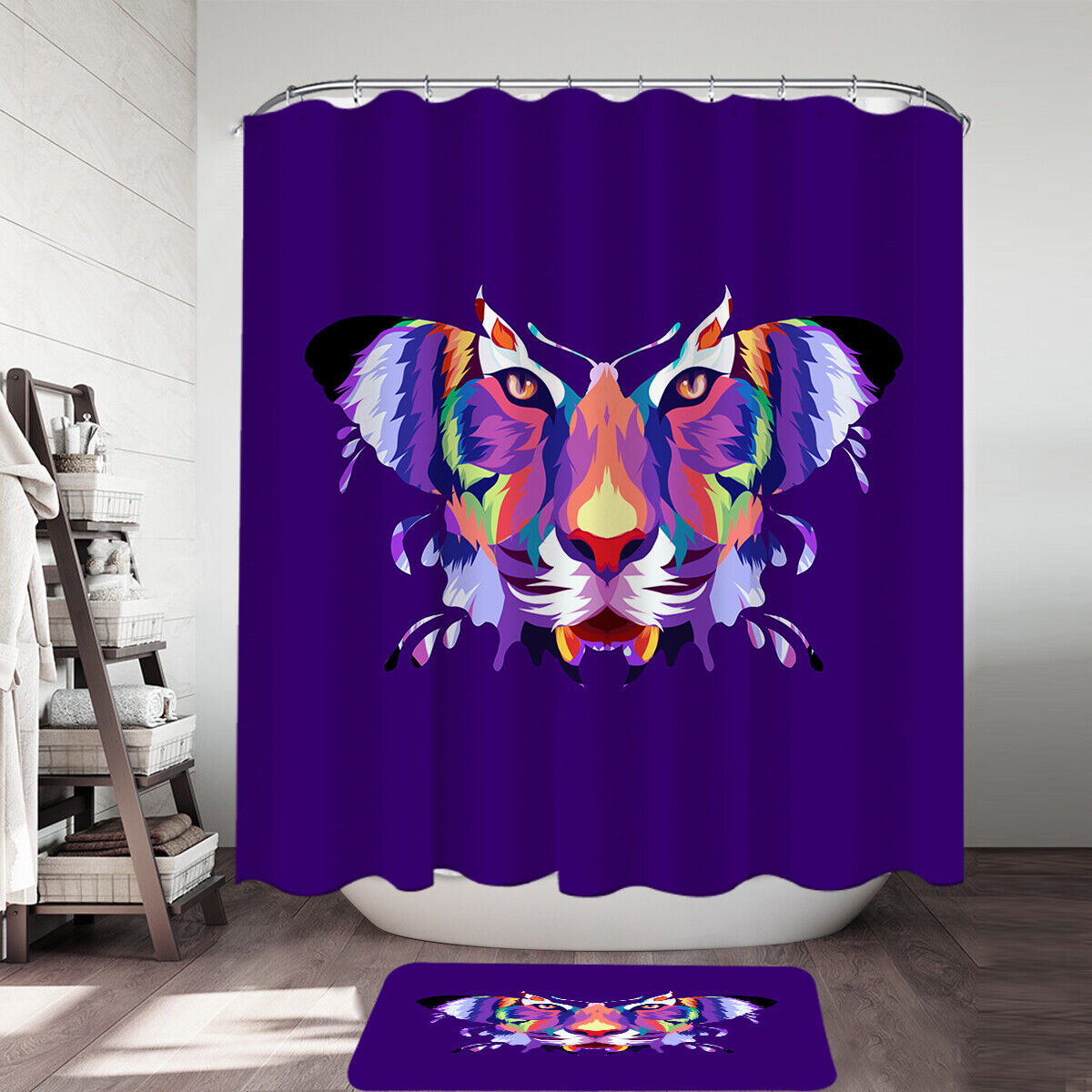 Artistic Colorful Butterfly Tiger Shower Curtain - Nature Inspired