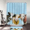 Artistic Cow Painting Print Shower Curtain For Farmhouse Bathroom Decor