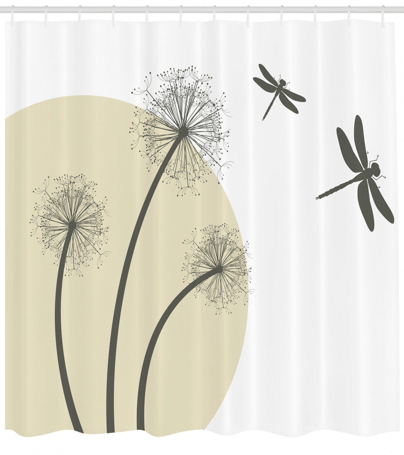 Artistic Dandelions Spring Dragonfly Shower Curtain For Your Refreshing Bath - Image 2