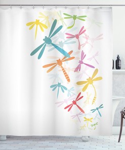 Artistic Dragonfly Fantasy Shower Curtain For Bathroom