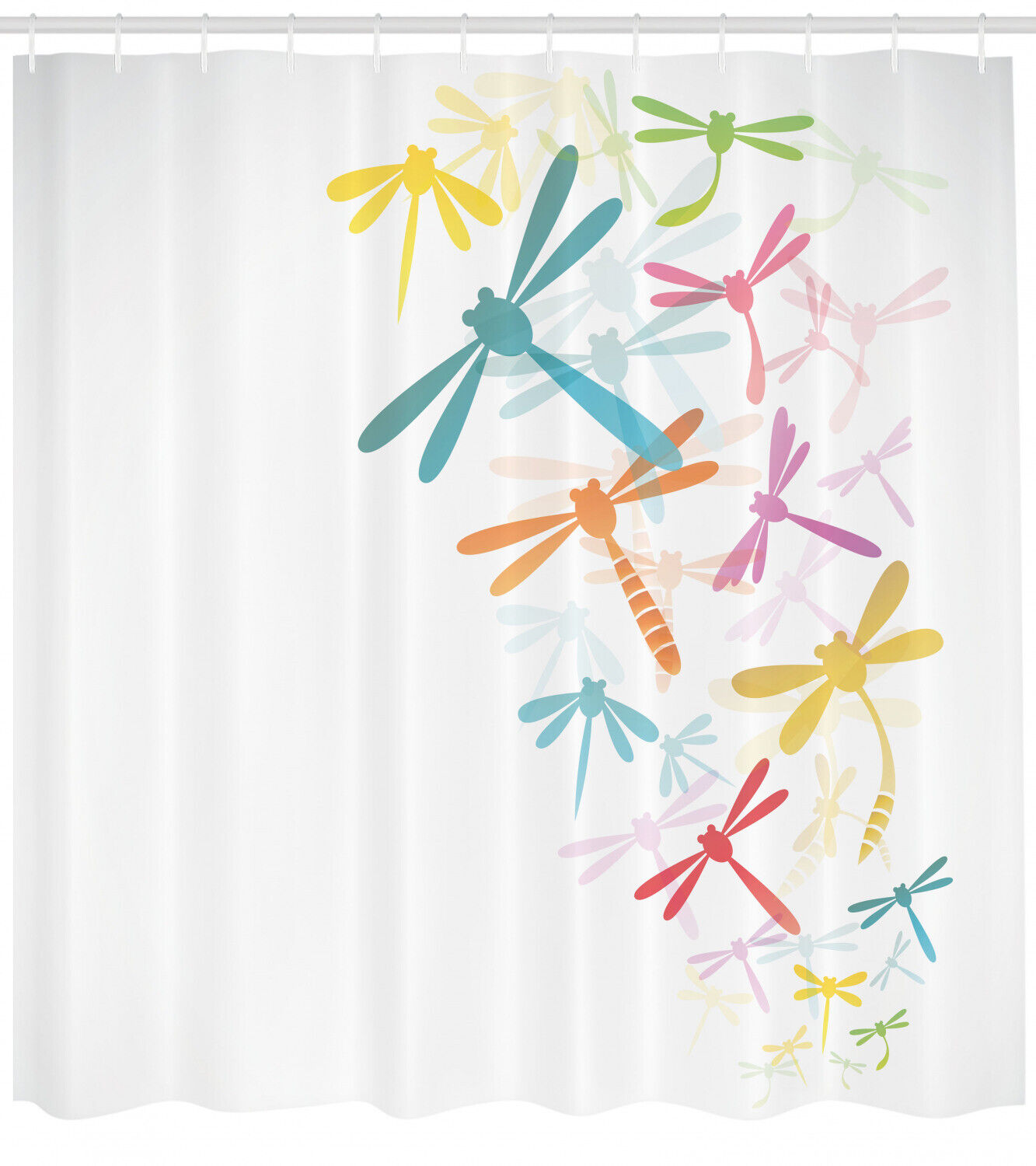 Artistic Dragonfly Fantasy Shower Curtain For Bathroom - Image 2
