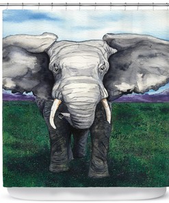 Artistic Elephant Painting Shower Curtain - Modern Bathroom Decor