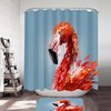 Artistic Flamingo Shower Curtain - Tropical Bird Bathroom Accessory