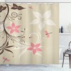 Artistic Flower Flying Dragonflies Shower Curtain - Elevate Your Bathroom Decor