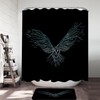 Artistic Flying Owl Drawing Shower Curtain - Mysterious Bird Bathroom Decor