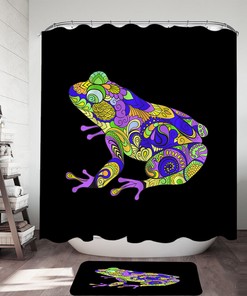 Artistic Frog Shower Curtain - Green Nature Bathroom Decor