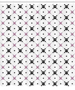 Artistic Girly Skull And Crossbones Pattern Shower Curtain Design