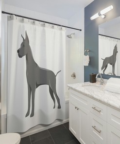 Artistic Great Dane Printed Shower Curtain For Dog Lover Gifts