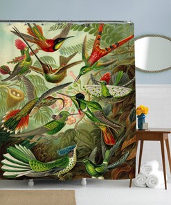 Artistic Hummingbird Tropical Art Shower Curtain For Bathroom